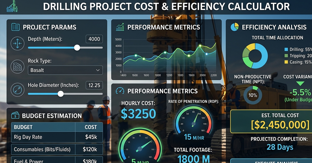 Drilling Project Cost & Efficiency Calculator