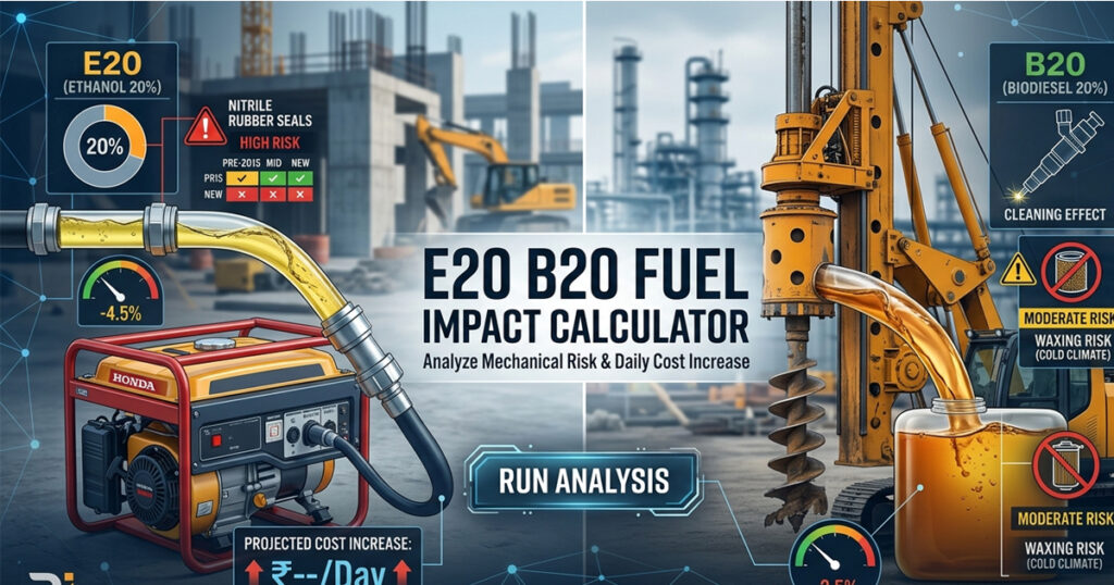 E20 petrol heavy machinery