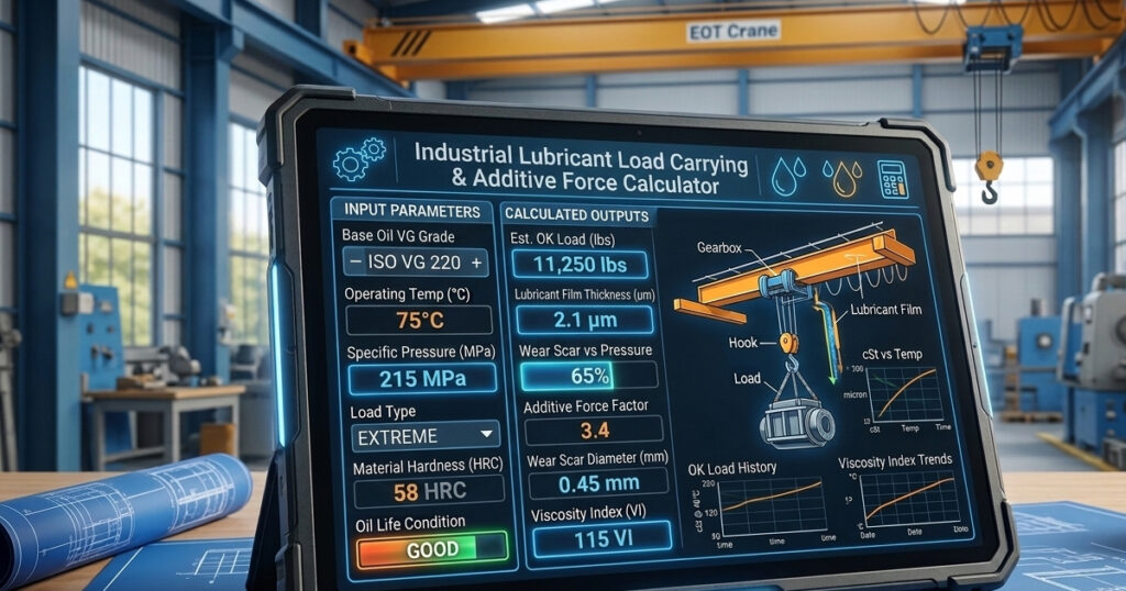 Industrial Lubricant Load Carrying & Additive Force Calculator